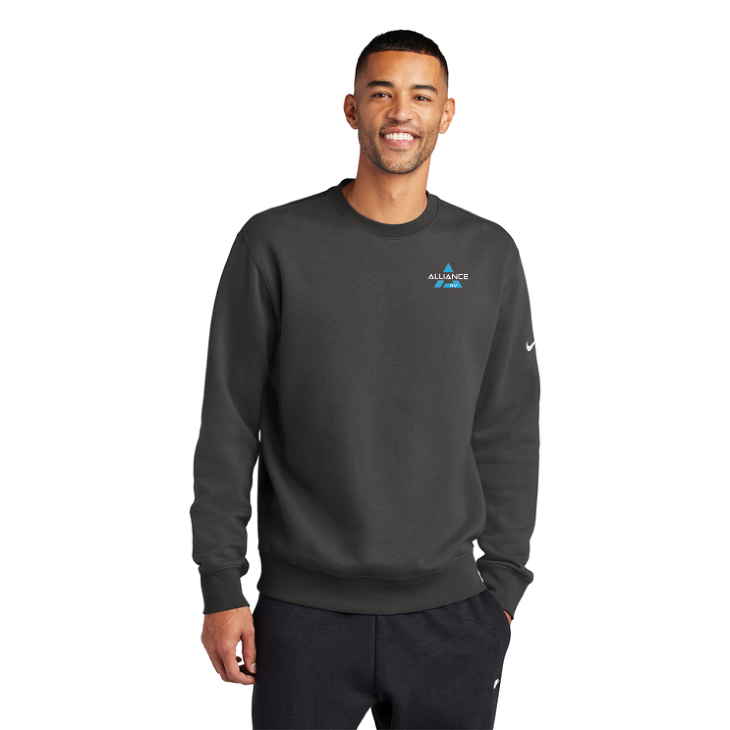 Nike Club Fleece Sleeve Swoosh Crew