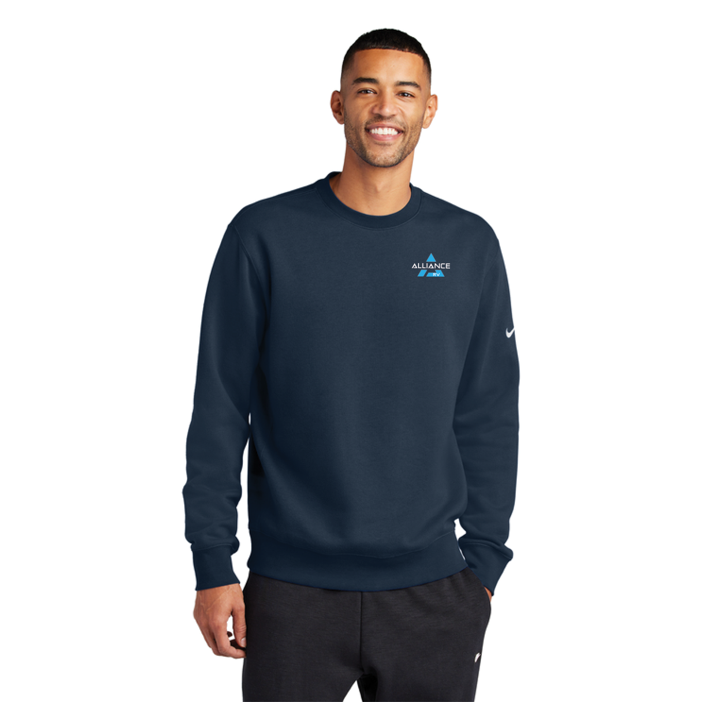 Nike Club Fleece Sleeve Swoosh Crew