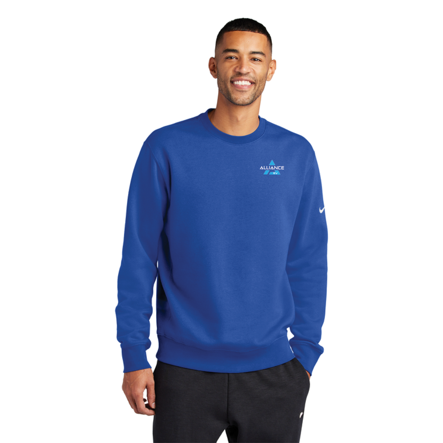 Nike Club Fleece Sleeve Swoosh Crew
